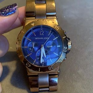 Genuine Michael Kors Rose Gold Watch with Navy Face